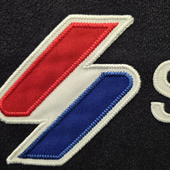 Superdry ​Logo Cotton Pullover Sweatshirt Navy Blue Men's Size Small - Picture 4 of 10